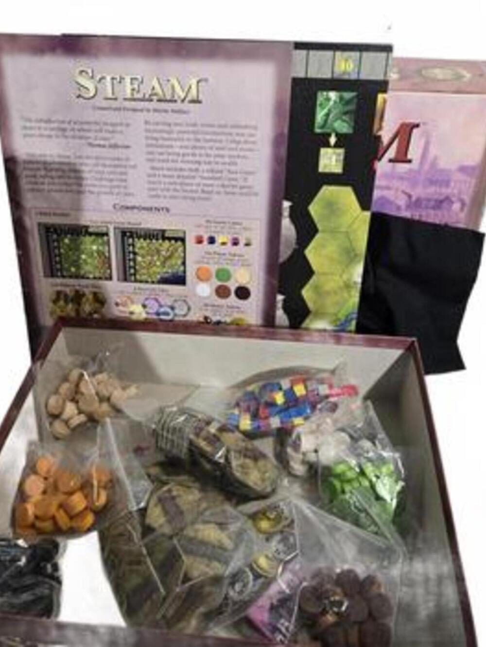 Steam: Rails to Riches Board Game / Martin Wallace / Minor box wear / Complete - Picture 2 of 5